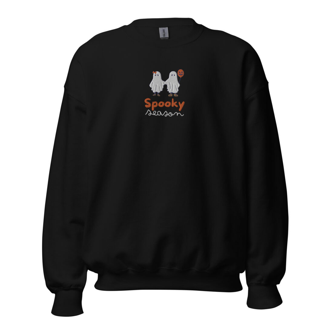 Spooky Season Cute Ghosts Embroidery Unisex Sweatshirt - Image 4