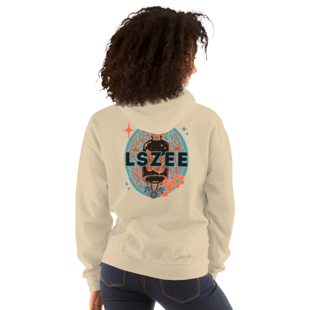 LSZEE Sand Beige Gildan Hoodie | Bass Crystal Clozee LSDream - Image 2