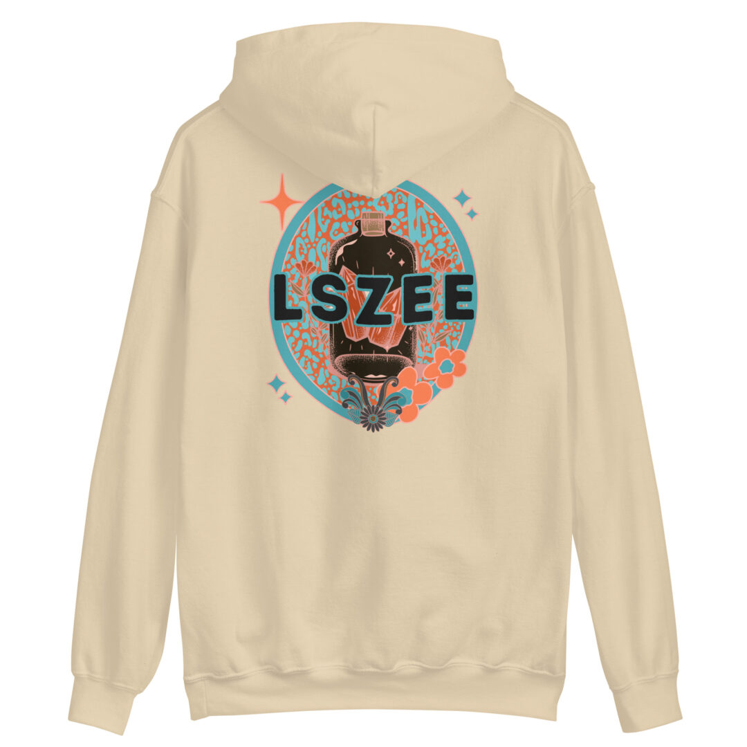 LSZEE Sand Beige Gildan Hoodie | Bass Crystal Clozee LSDream - Image 4