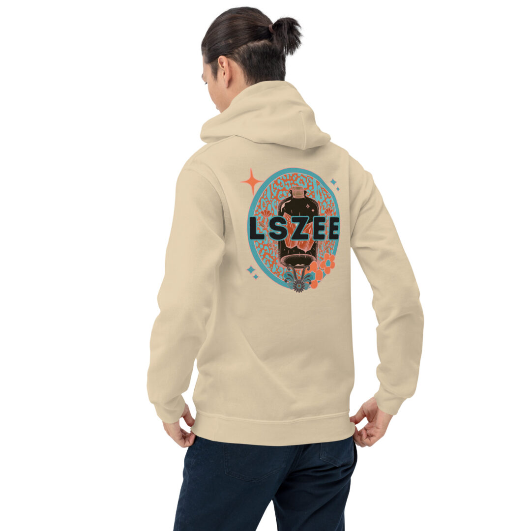 LSZEE Sand Beige Gildan Hoodie | Bass Crystal Clozee LSDream - Image 5