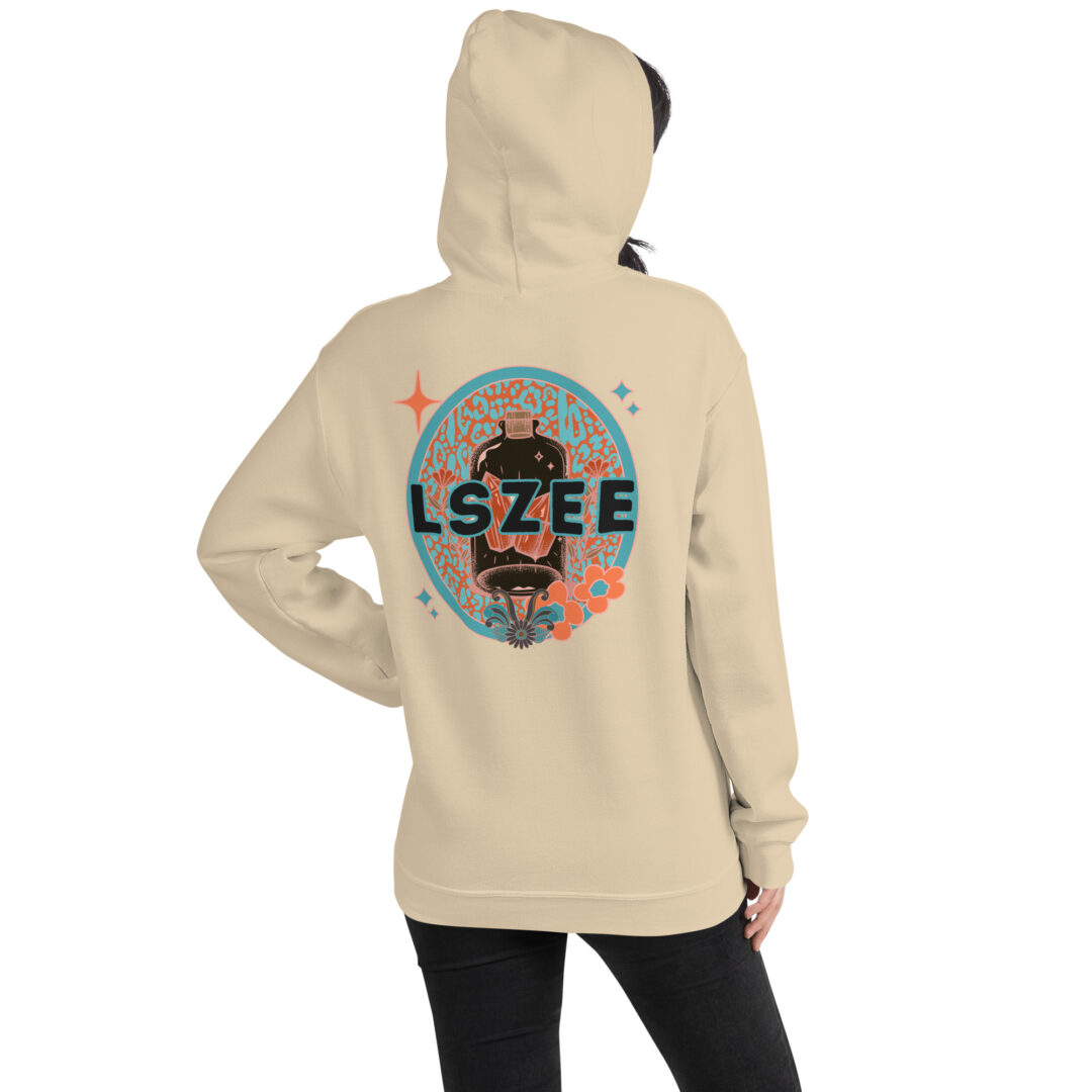 LSZEE Sand Beige Gildan Hoodie | Bass Crystal Clozee LSDream - Image 7