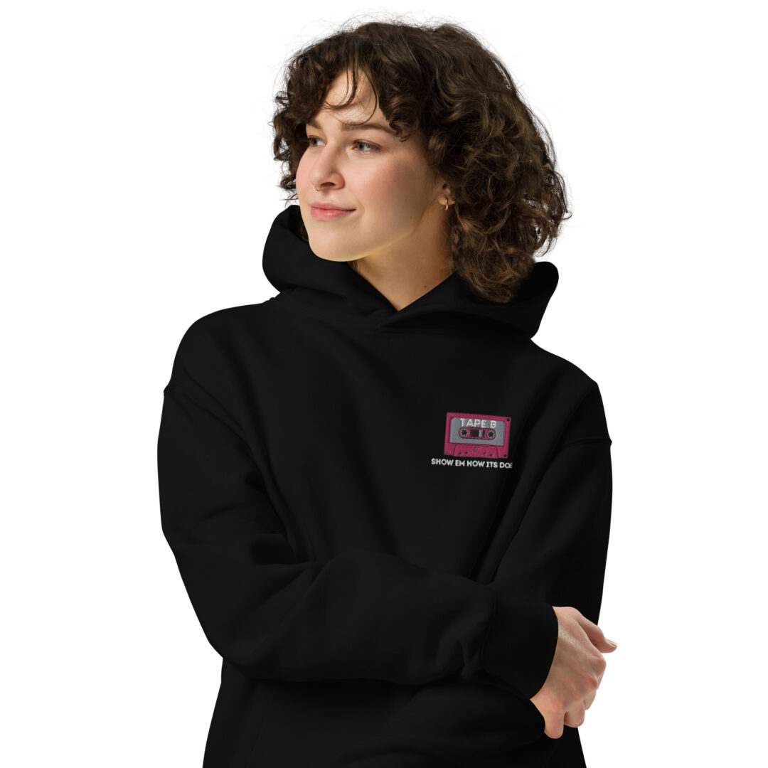 Tape B Custom Embroidery Unisex oversized hoodie | Show em how its done - Image 2