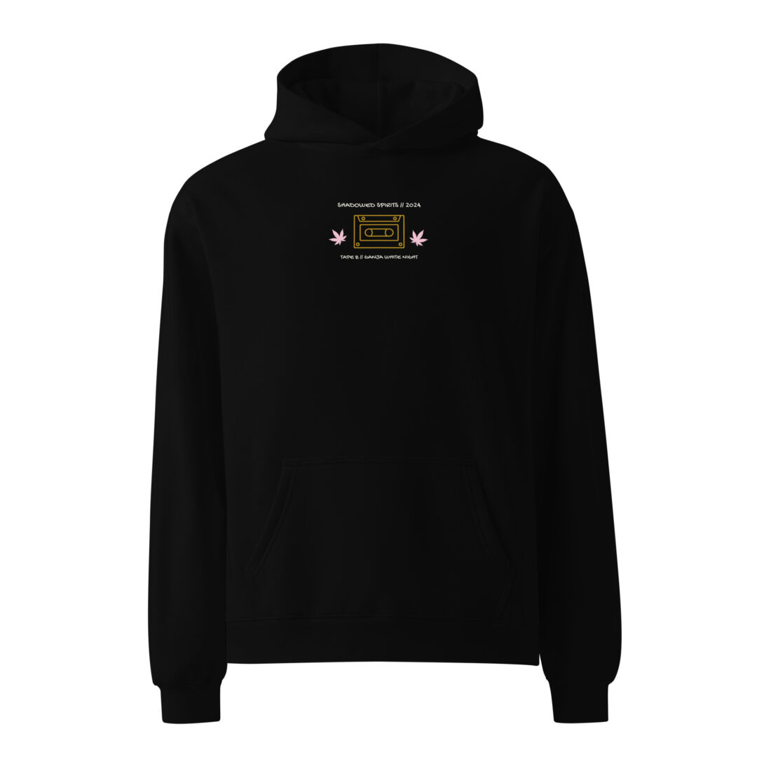 Tape B Ganja White Night Collab Black Over Sized Hoodie - Image 13