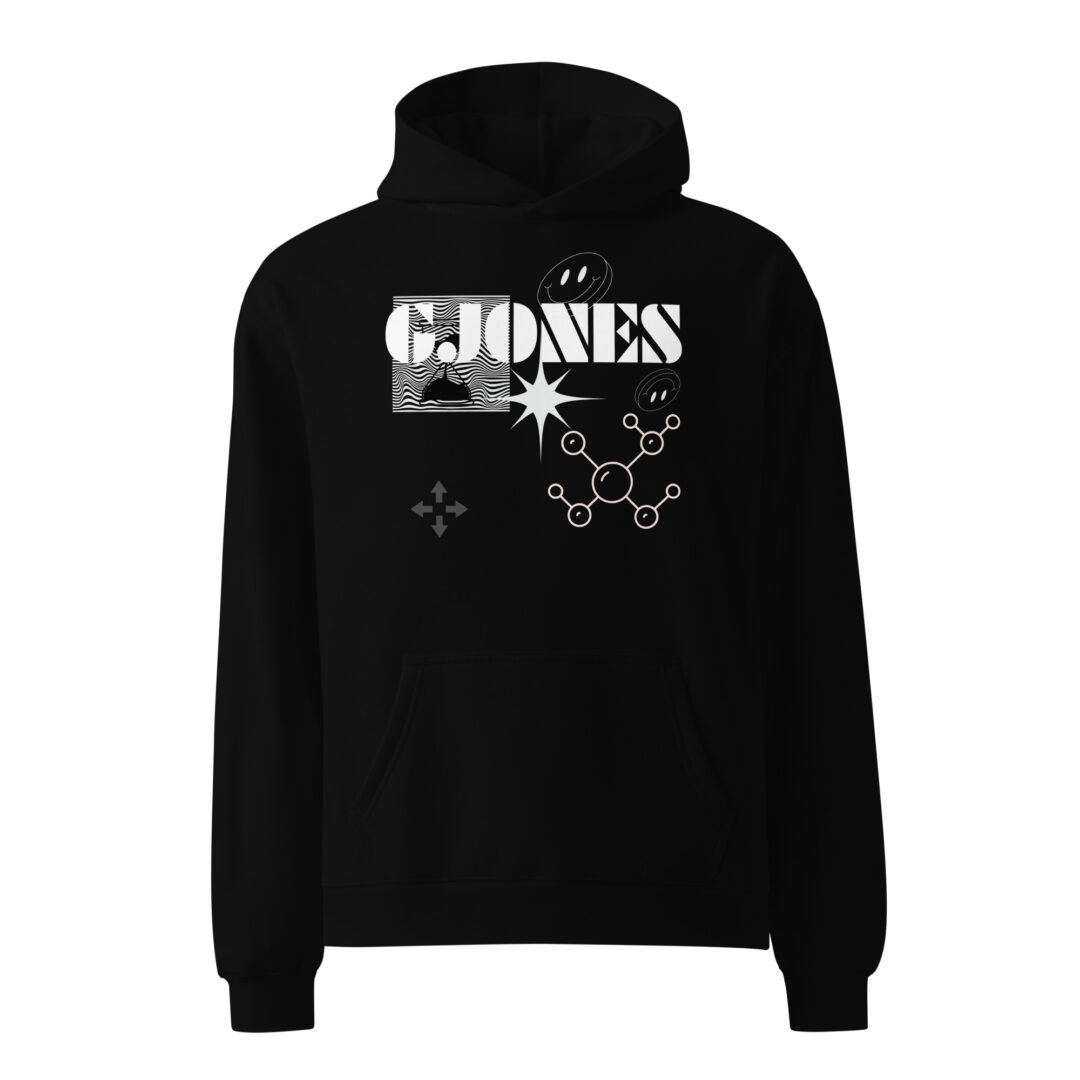 GJONES BAD LAB 001 Unisex oversized hoodie | Black and White Alt Ravewear - Image 3