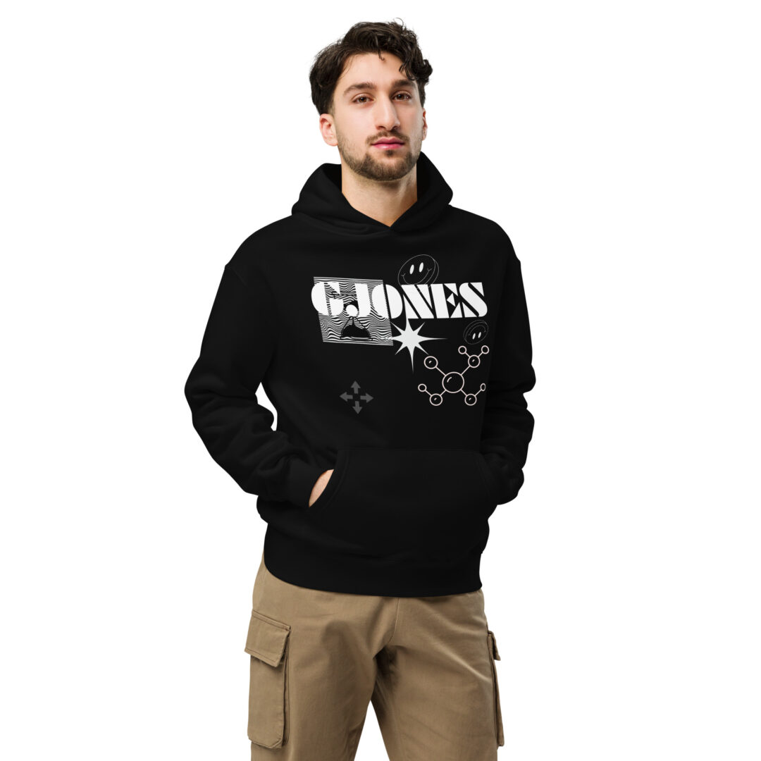 GJONES BAD LAB 001 Unisex oversized hoodie | Black and White Alt Ravewear - Image 6