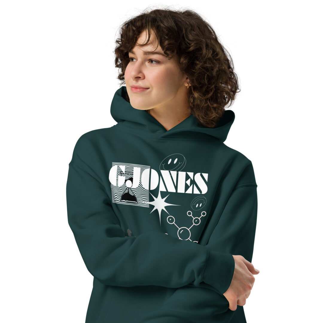 GJONES BAD LAB 001 Unisex oversized hoodie | Black and White Alt Ravewear - Image 11