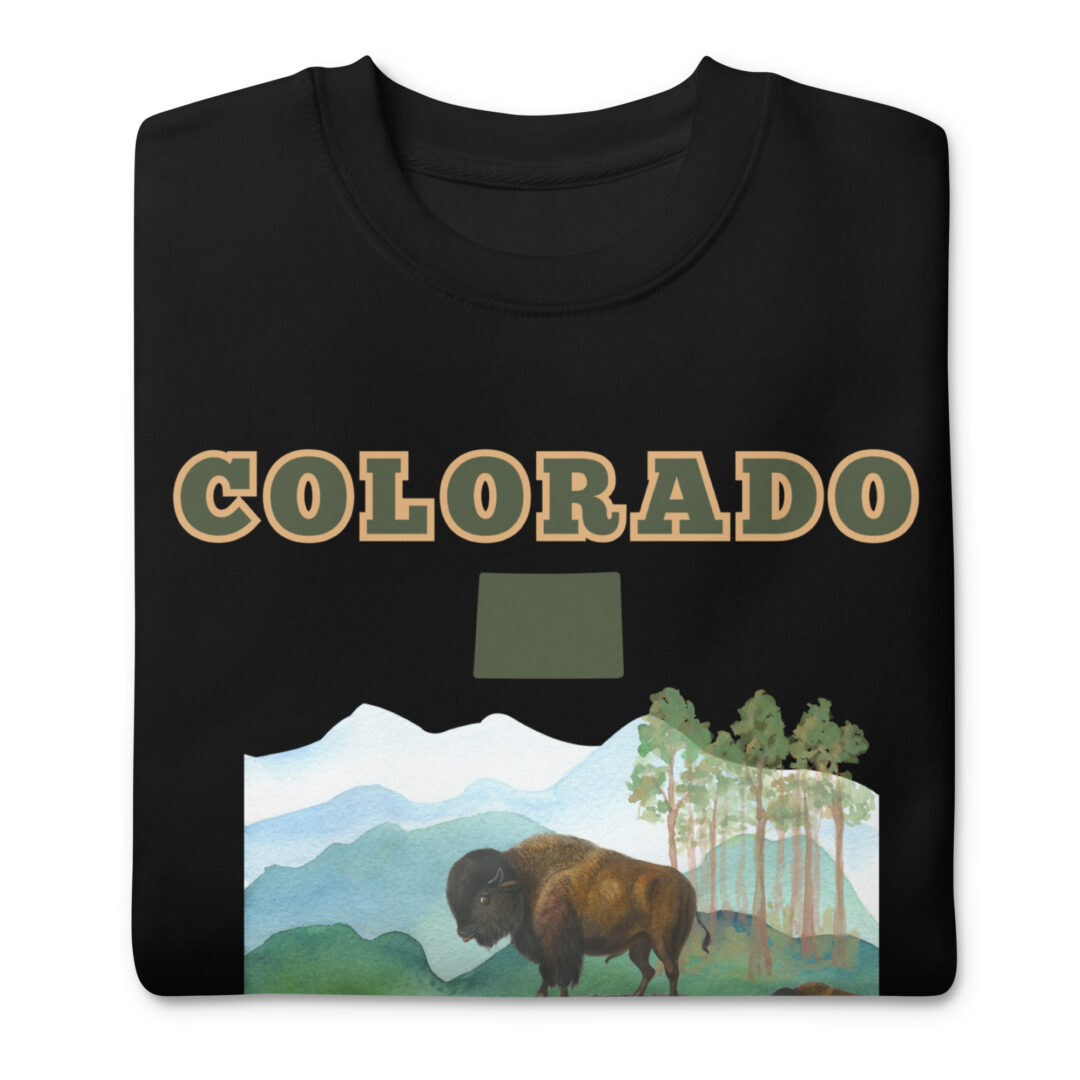 Colorado Watercolor Buffalo Kische Comfy Sweater | Ultimate quality and comfort trendy realistic large graphic shirt - Image 2