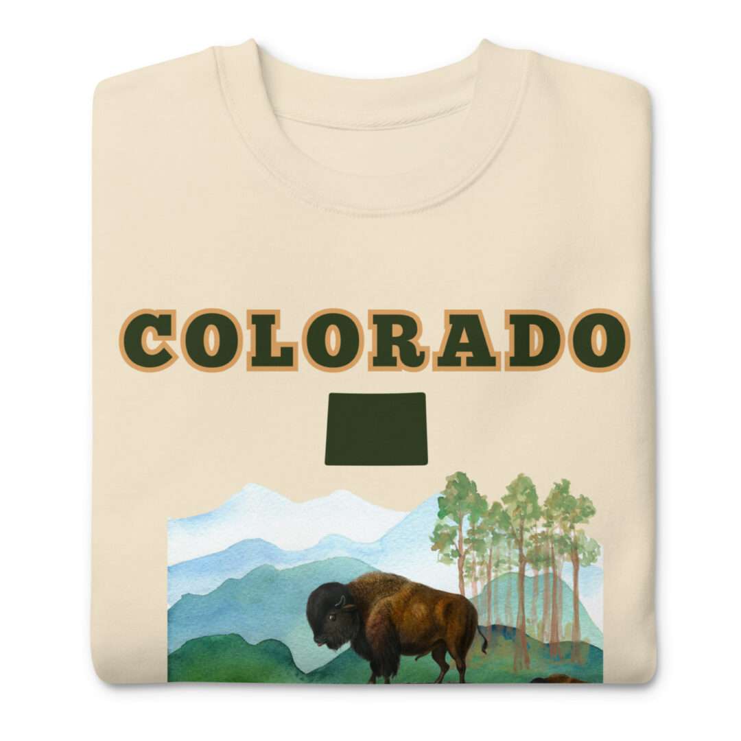 Colorado Watercolor Buffalo Kische Comfy Sweater | Ultimate quality and comfort trendy realistic large graphic shirt - Image 12