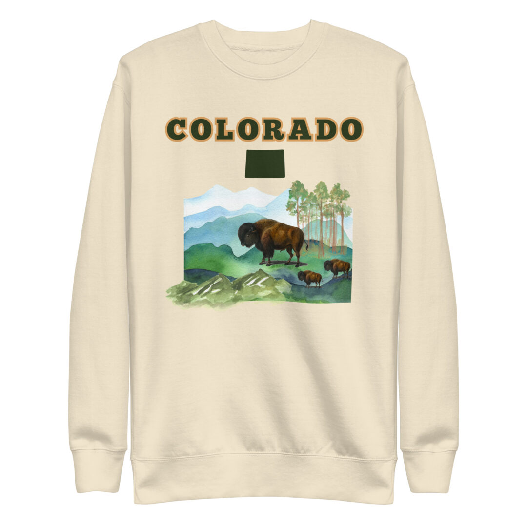 Colorado Watercolor Buffalo Kische Comfy Sweater | Ultimate quality and comfort trendy realistic large graphic shirt - Image 14