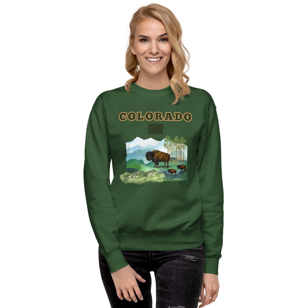 Colorado Watercolor Buffalo Kische Comfy Sweater | Ultimate quality and comfort trendy realistic large graphic shirt - Image 7