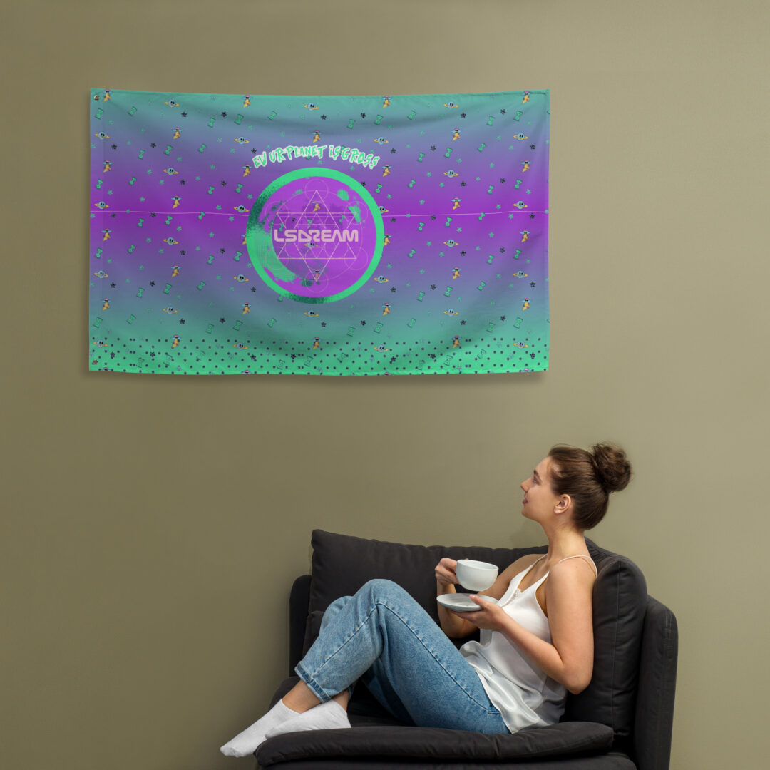 LSDREAM EW ur planet is gross EDM Festival Flag | Camping Festival Totem Decorative Trippy Flag - Image 6