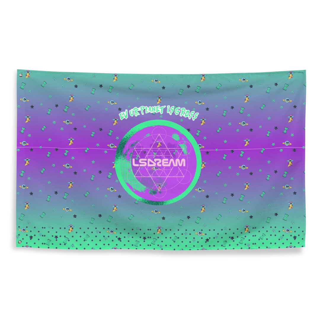 LSDREAM EW ur planet is gross EDM Festival Flag | Camping Festival Totem Decorative Trippy Flag - Image 8