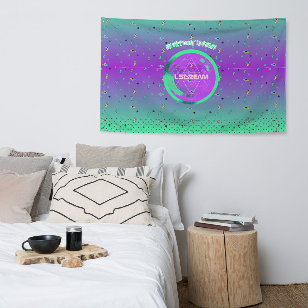 LSDREAM EW ur planet is gross EDM Festival Flag | Camping Festival Totem Decorative Trippy Flag - Image 9