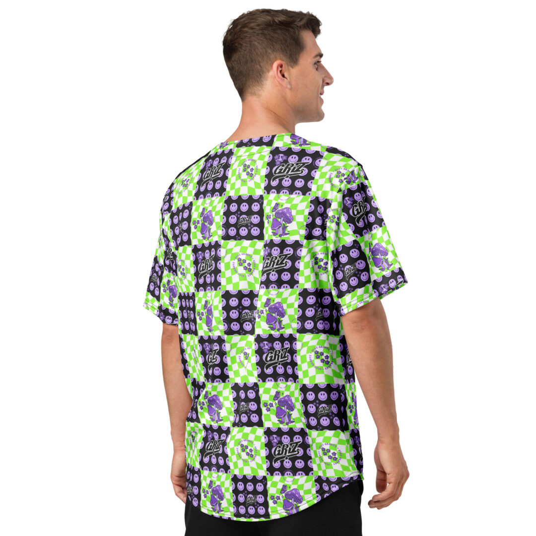 Griz Custom Checkers on Checkers Shrooms Recycled baseball jersey - Image 4