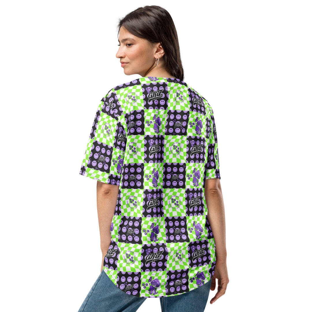 Griz Custom Checkers on Checkers Shrooms Recycled baseball jersey - Image 7