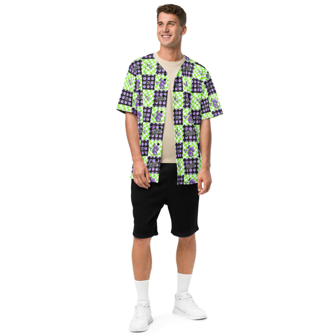 Griz Custom Checkers on Checkers Shrooms Recycled baseball jersey - Image 3