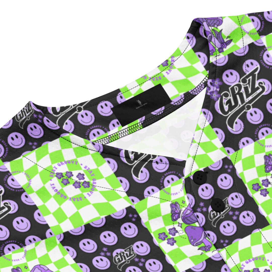 Griz Custom Checkers on Checkers Shrooms Recycled baseball jersey - Image 8