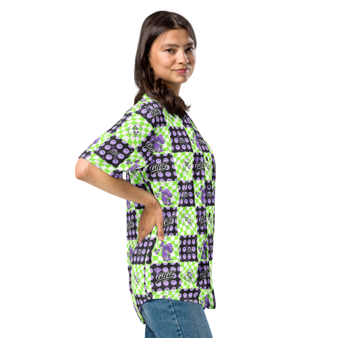 Griz Custom Checkers on Checkers Shrooms Recycled baseball jersey - Image 5