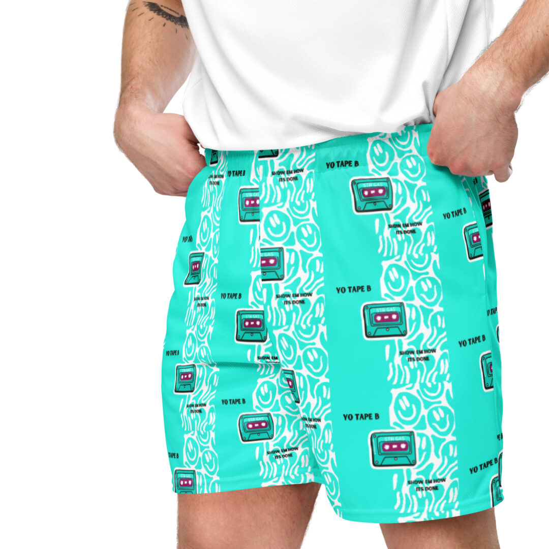 Tape B Trippy Mints EDM Unisex Shorts with Pockets - Image 5