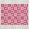 Griz Checkered Pink Mushrooms and Butterflies Throw Blanket