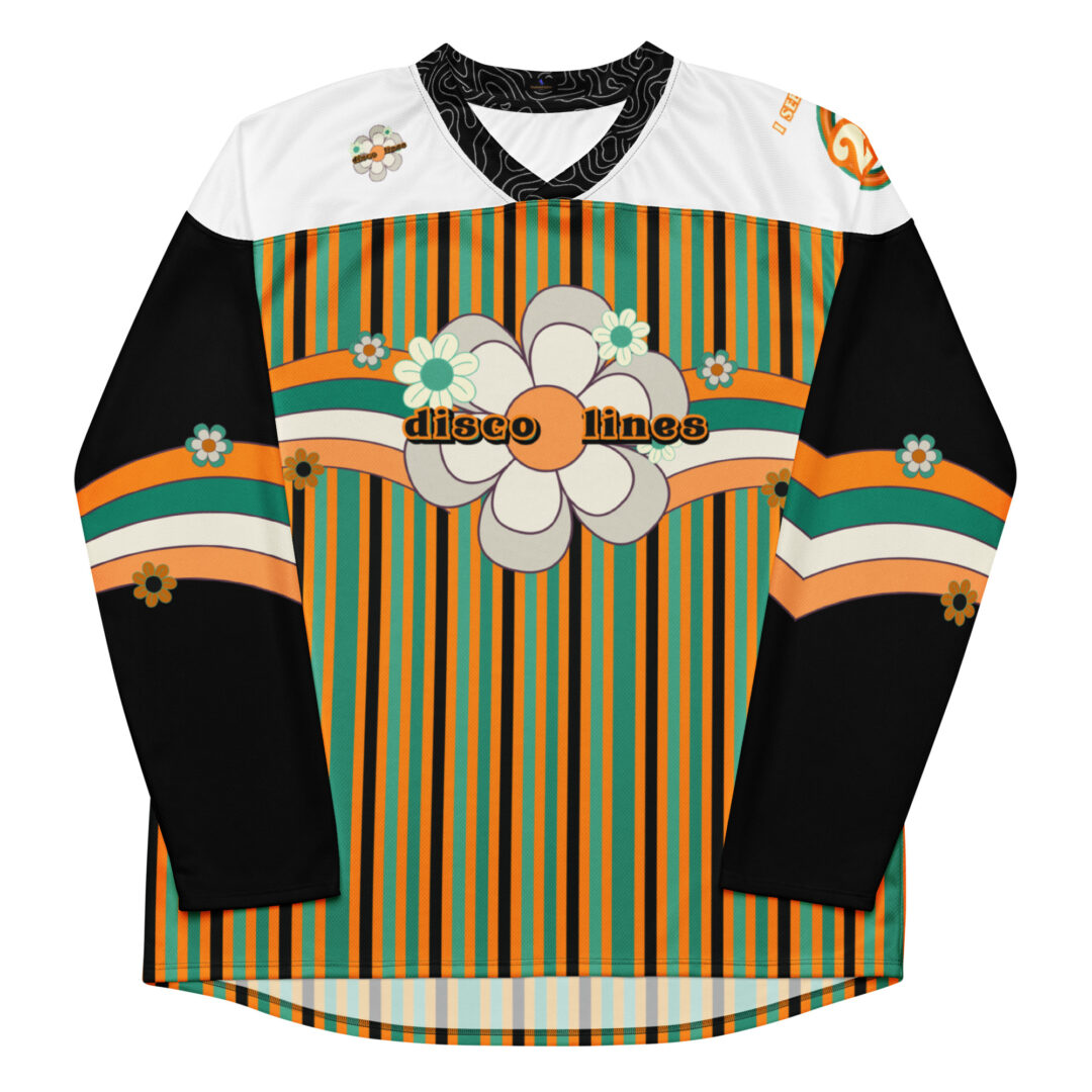 Disco Lines EDM Rave Custom Hockey Jersey - Image 4