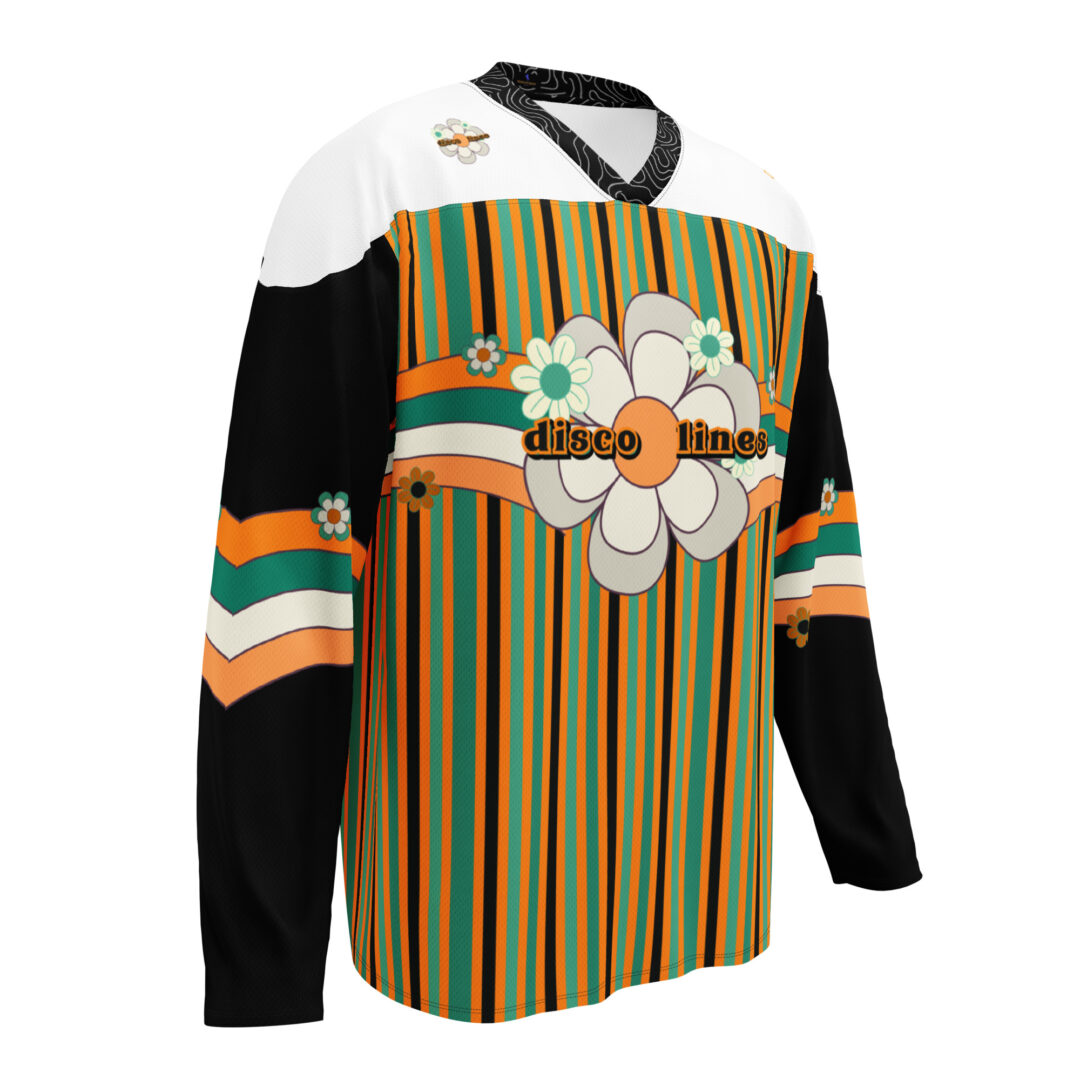 Disco Lines EDM Rave Custom Hockey Jersey - Image 3