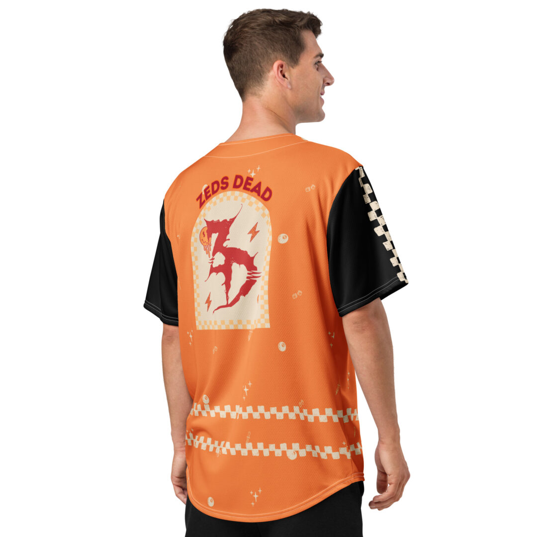 Zeds Dead Custom Baseball Jersey Orange Vibrant Max Comfort And Style - Image 10