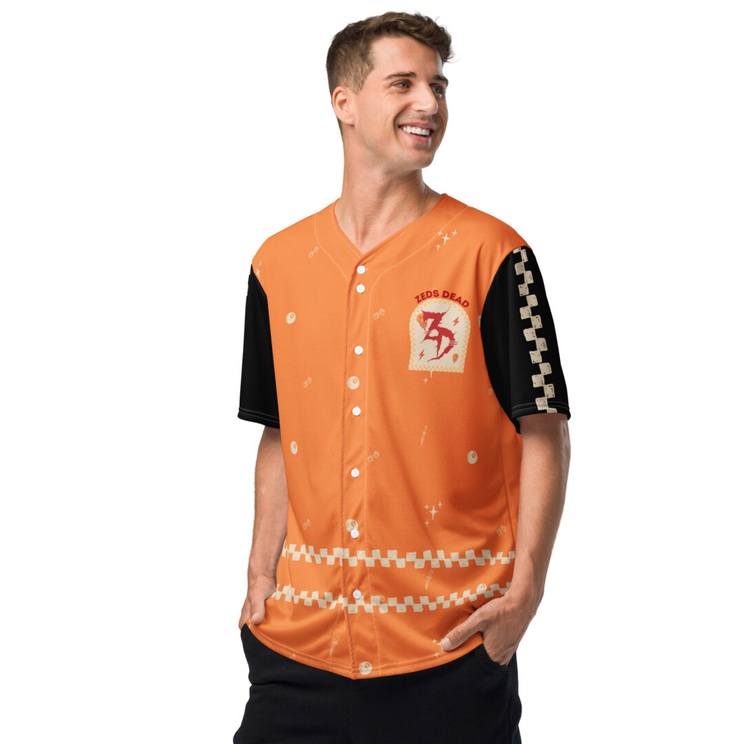 Zeds Dead Custom Baseball Jersey Orange Vibrant Max Comfort And Style - Image 4