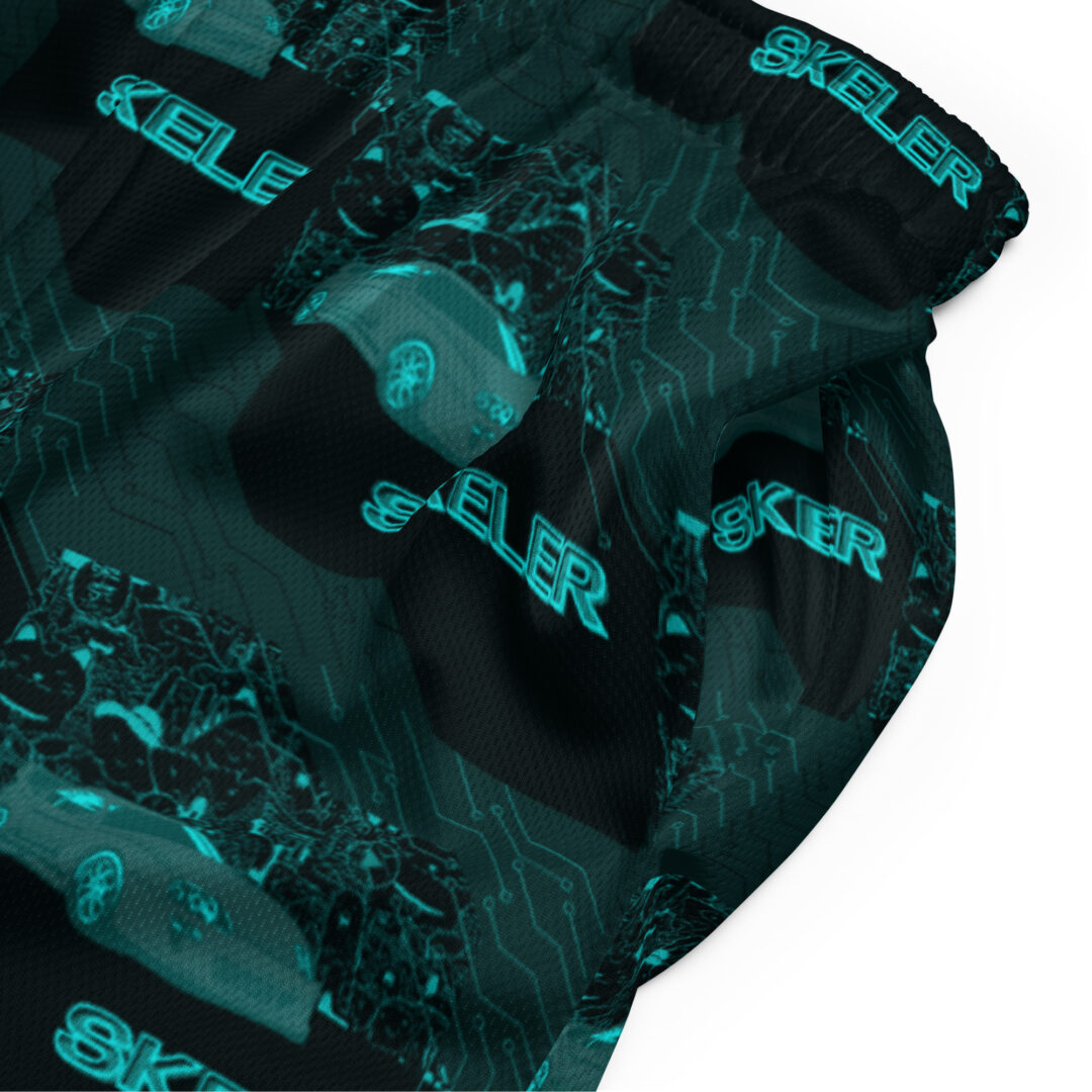 Skeler EDM Wave Music Athletic shorts | trippy vaporwave rave shorts 6" inseam with pockets - Image 6