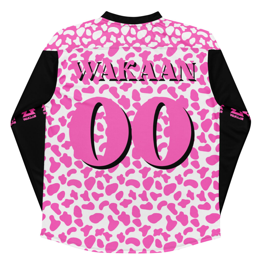 Wakaan Pink Cow Print Custom Hockey Jersey | Custom Name and Number - Image 11