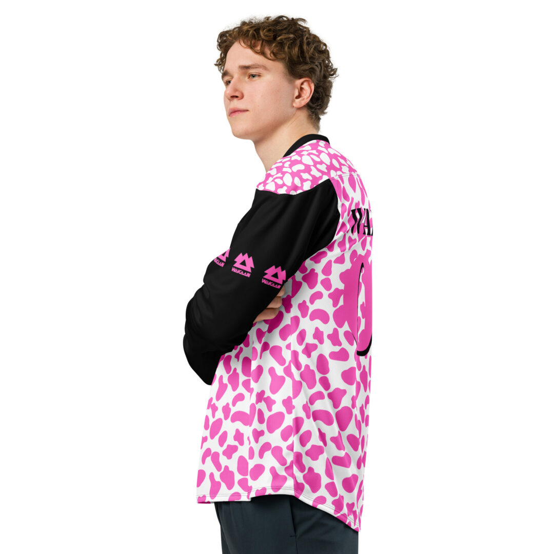 Wakaan Pink Cow Print Custom Hockey Jersey | Custom Name and Number - Image 17