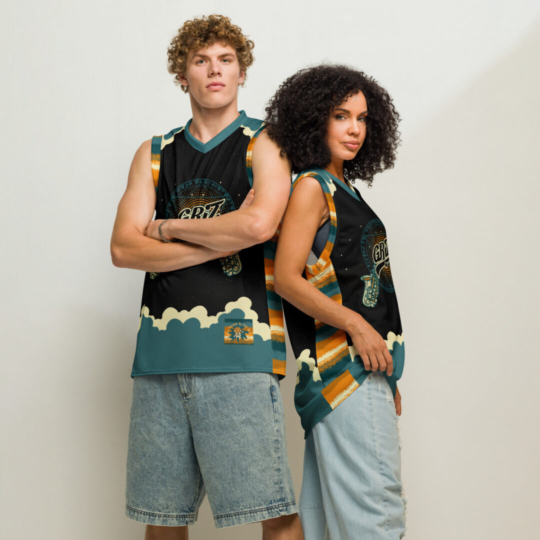 Griz Saxy Space Basketball Jersey | Custom Name and Number Rave EDM - Image 6