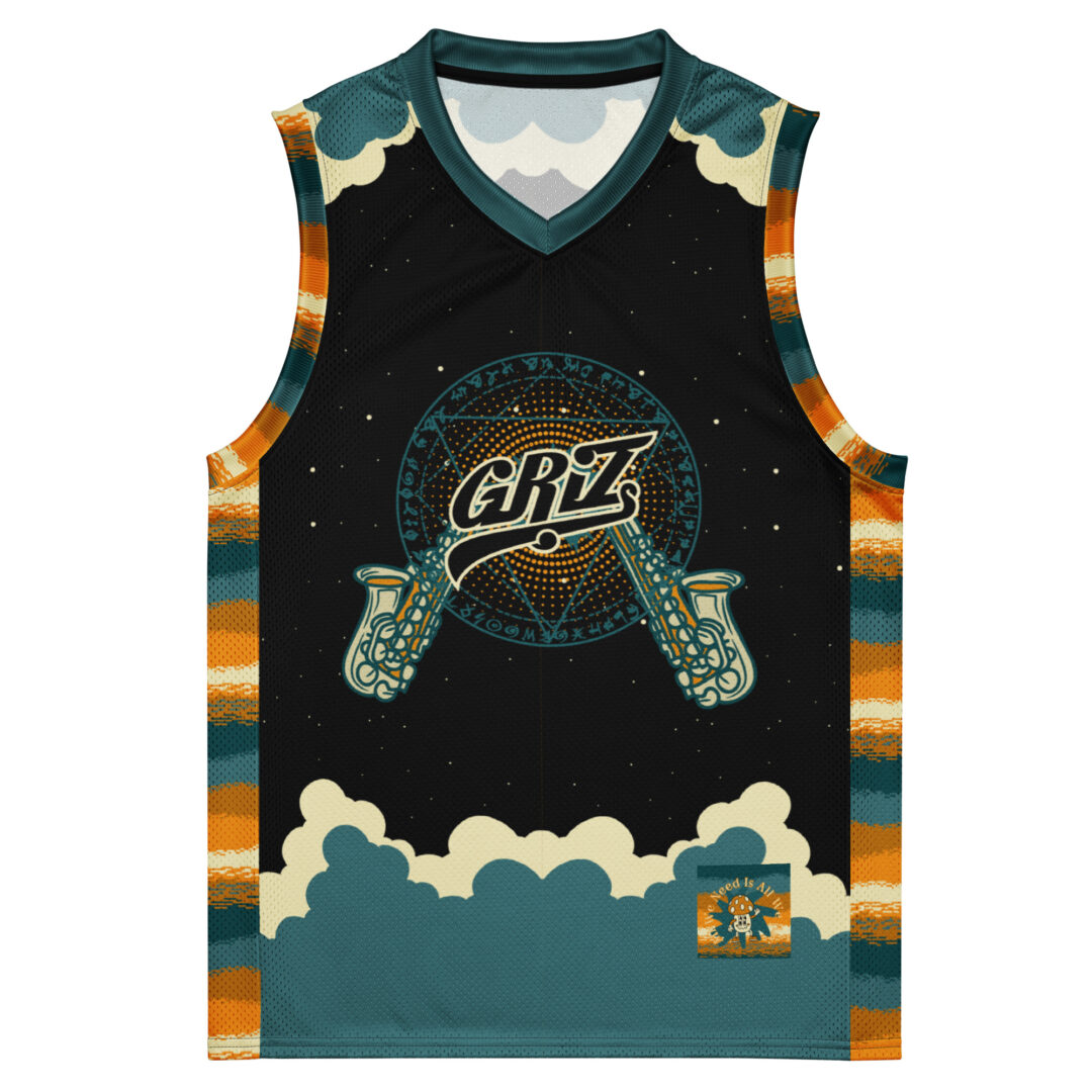 Griz Saxy Space Basketball Jersey | Custom Name and Number Rave EDM - Image 8