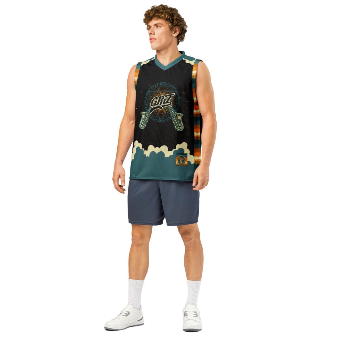 Griz Saxy Space Basketball Jersey | Custom Name and Number Rave EDM - Image 14