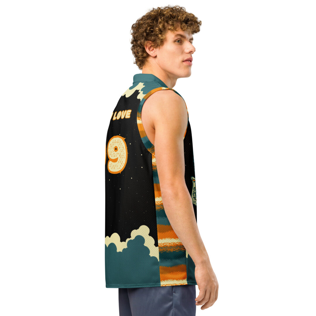 Griz Saxy Space Basketball Jersey | Custom Name and Number Rave EDM - Image 5
