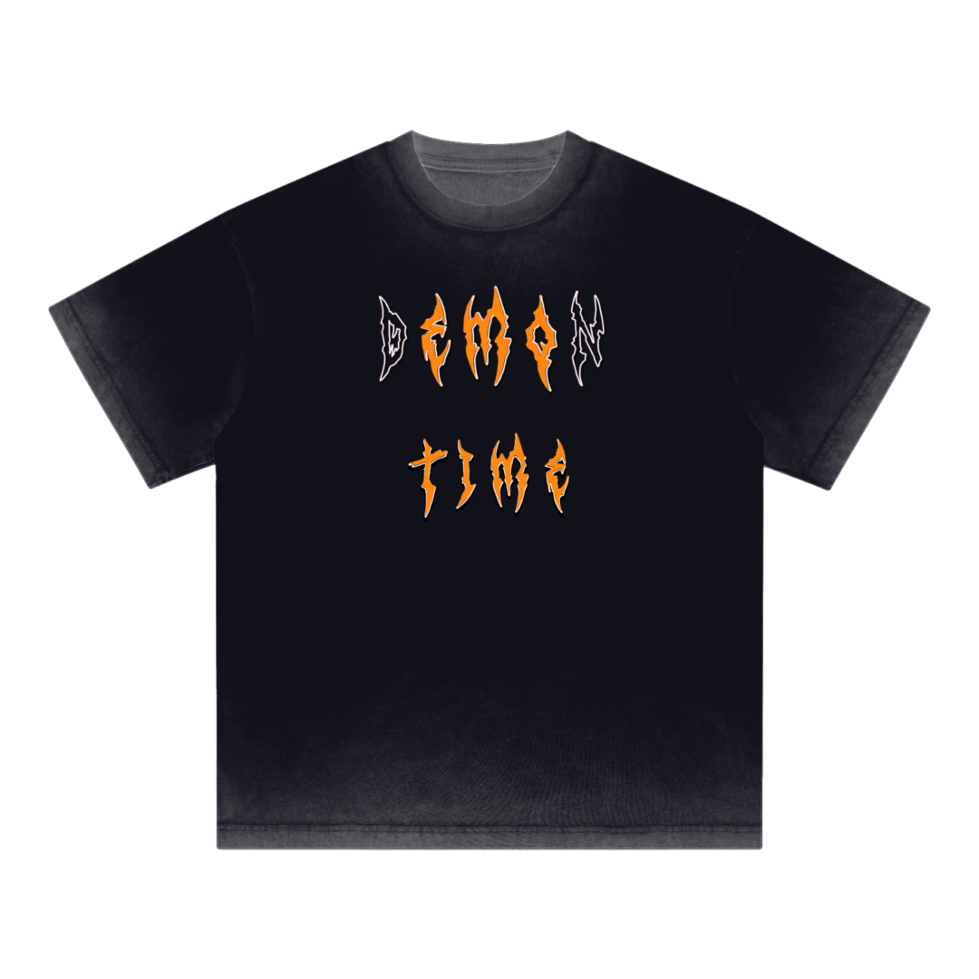 Demon Time Emo Time Reverse Dyed T-shirt Streetwear - Image 2
